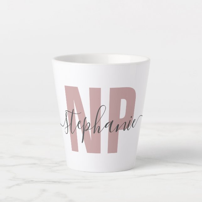 Tasse Latte Infirmière de NP personnalisée Praticien Diplôme C (Devant)