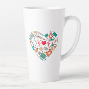 Tasse Latte Infirmière Infirmière Outil Coeur