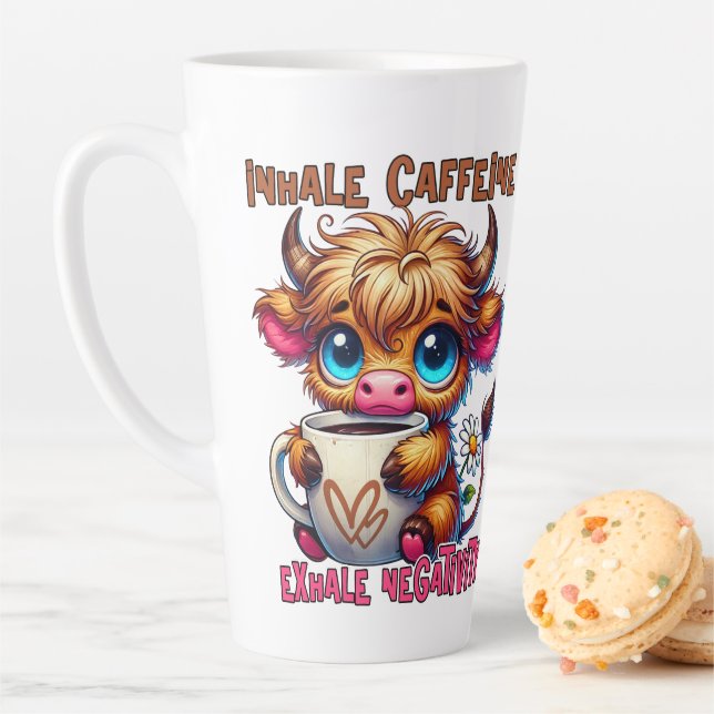 Tasse Latte Inhale Caffeine Exhale Negativity  (En situation)