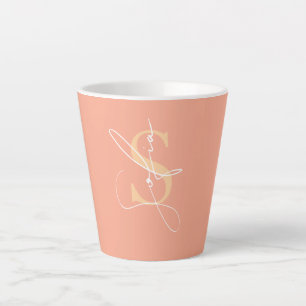 Tasse Latte Initiales de nom personnalisé moderne