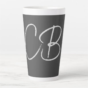 Tasse Latte Initiales minimalistes Monogrammes professionnels