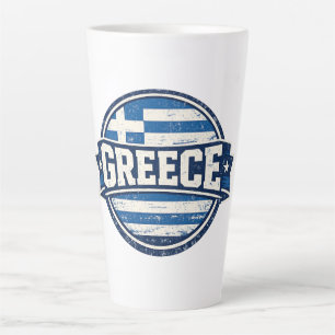 Tasse Latte Insigne de drapeau vintage de Grèce