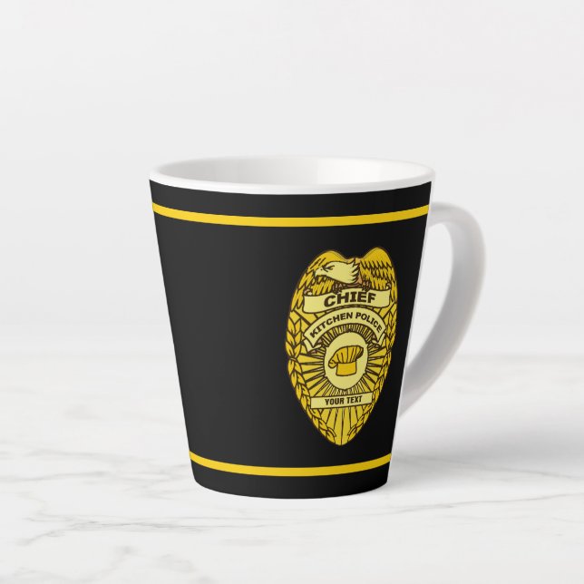 Tasse Latte Insigne du chef de la police de cuisine (Angle droit)