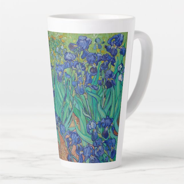 Tasse Latte Irises par Vincent Van Gogh (Angle droit)