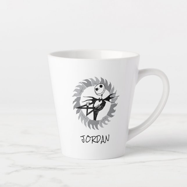 Tasse Latte Jack Skellington | Cadre de lame de scie (Droite)