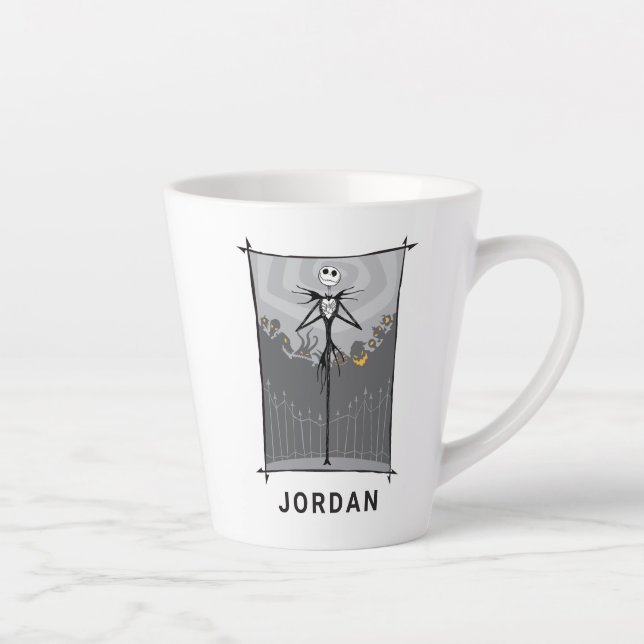 Tasse Latte Jack Skellington | Clôture du cimetière (Droite)