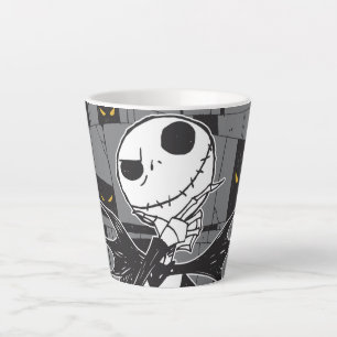 Tasse Latte Jack Skellington  Éffrayant Arrière - plan ocula