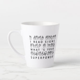 Tasse Latte J'ai lu les panneaux Quelle est votre langue des s