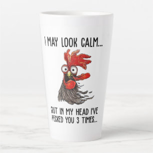 Tasse Latte J'Ai Peut-Être L'Air Calme Mais Dans Ma Tête Je 