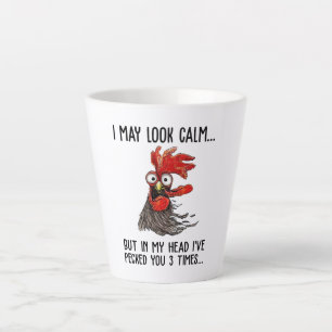 Tasse Latte J'Ai Peut-Être L'Air Calme Mais Dans Ma Tête, Je T
