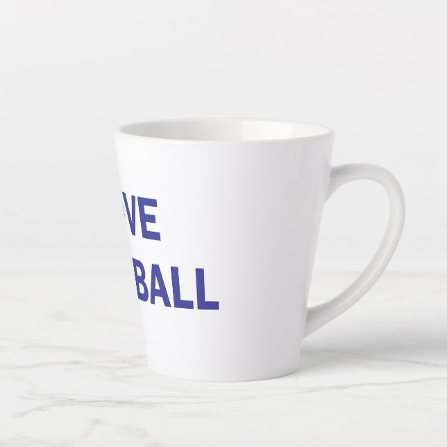 Tasse Latte J'aime le football (Droite)