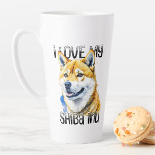 Tasse Latte J'Aime Mon Shiba Inu Propriétaire de chien