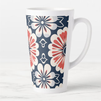 Tasse Latte Japonais Kimono Floral Design Tall Coffee