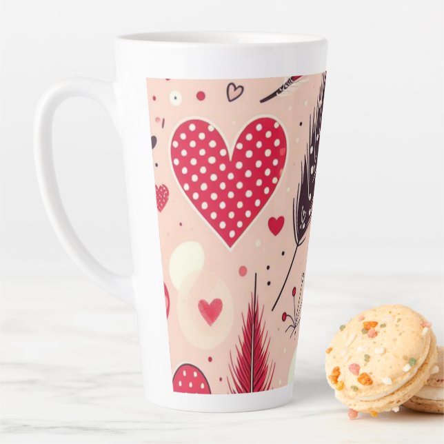 Tasse Latte Jardin d'amour de la Saint-Valentin (En situation)