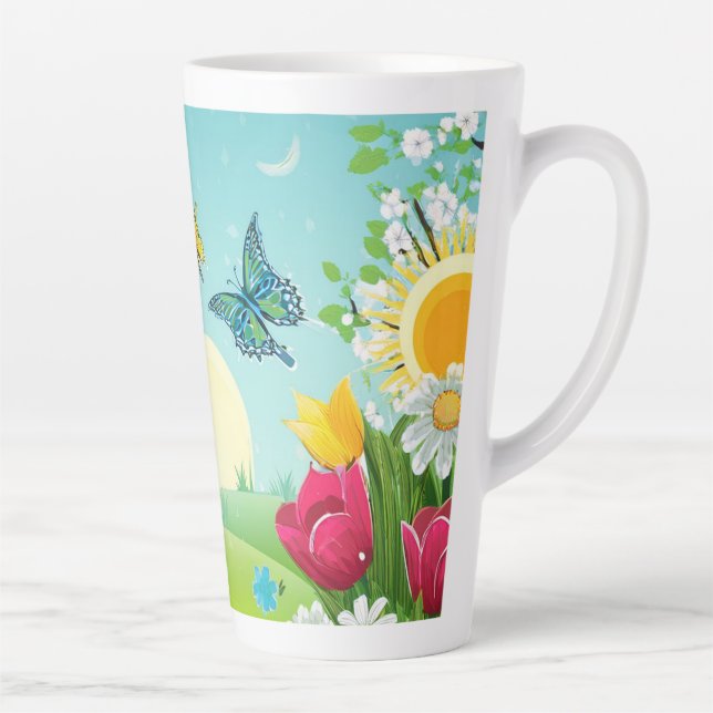 Tasse Latte Jardin de printemps3 (Droite)