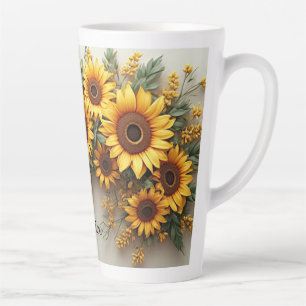 Tasse Latte Jardin de tournesols d'art de ferme
