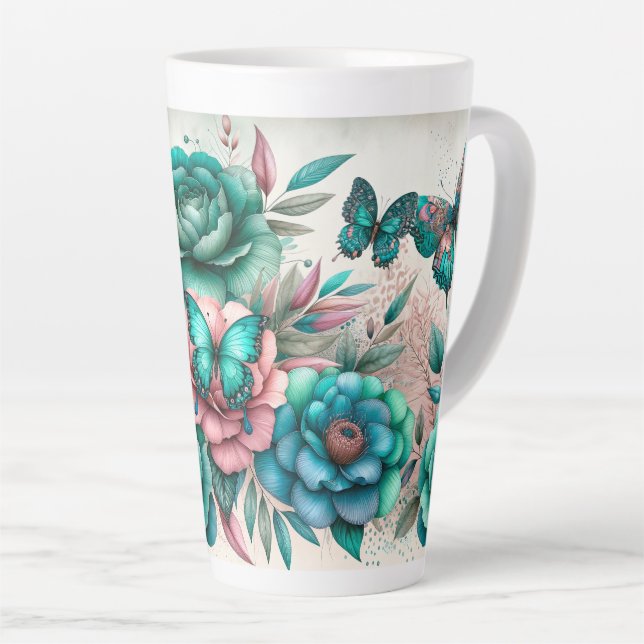 Tasse Latte Jardin des papillons (Angle droit)