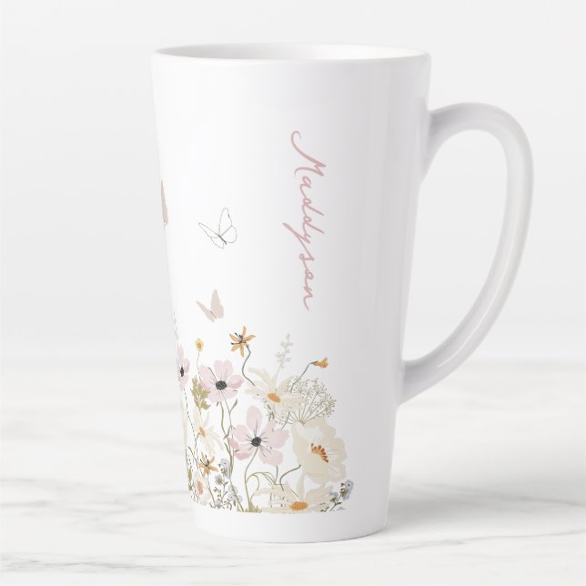 Tasse Latte Jardin des papillons fleurs sauvages (Droite)