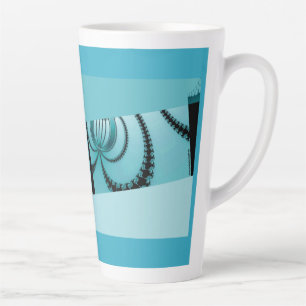 Tasse Latte Jardin fractal azur