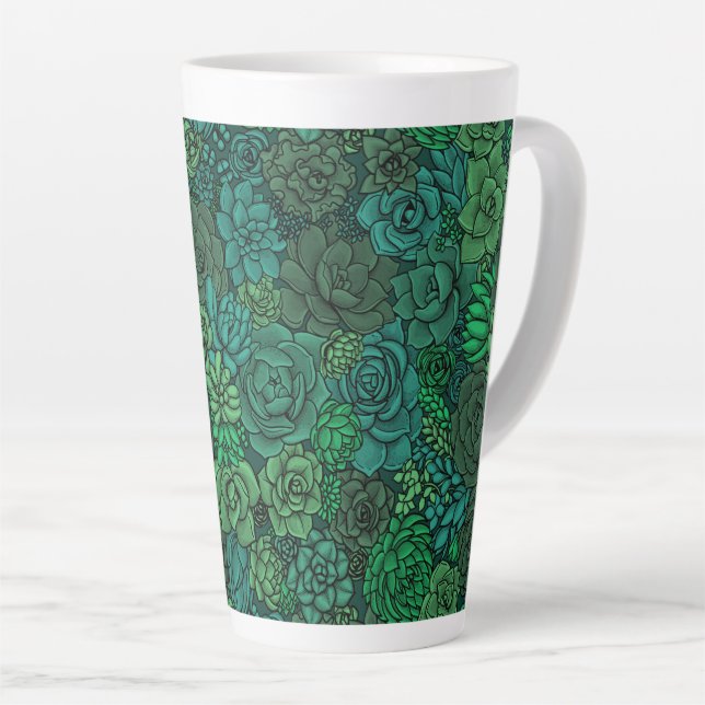 Tasse Latte Jardin succulent en vert (Angle droit)