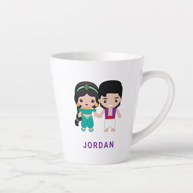 Tasse Latte Jasmine et Aladdin Emoji (Droite)