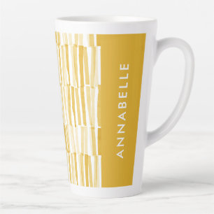 Tasse Latte Jaune moderne abstrait motif cadeau personnalisé
