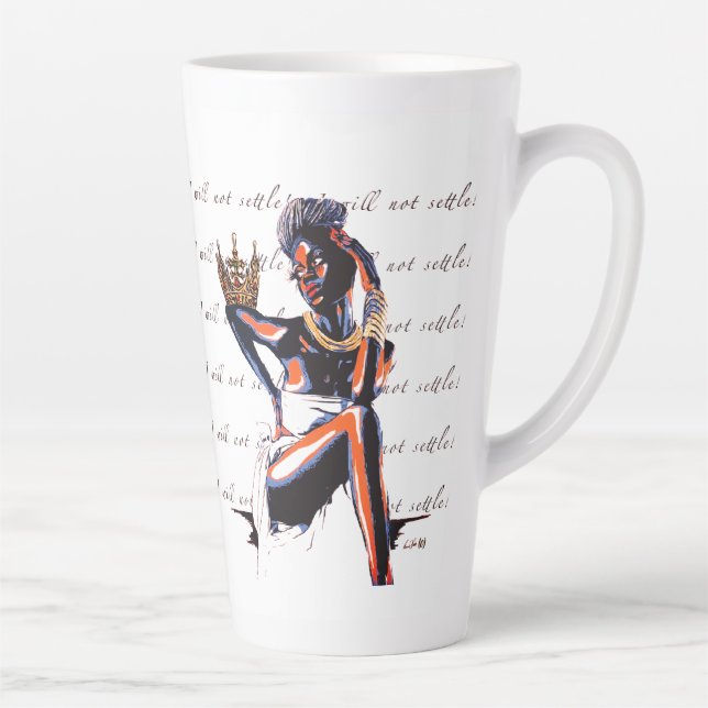 Tasse Latte Je Ne Me Réglerai Pas ! -Tasse latte (Droite)