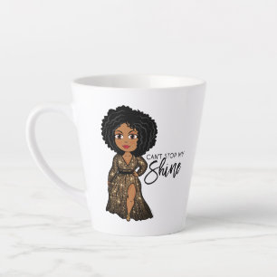 Tasse Latte Je ne peux pas arrêter ma brillance - Ebony Latte 