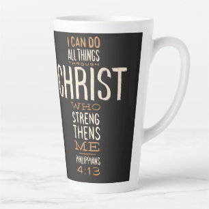 Tasse Latte Je Peux Faire Toutes Les Choses À Travers Le Chri