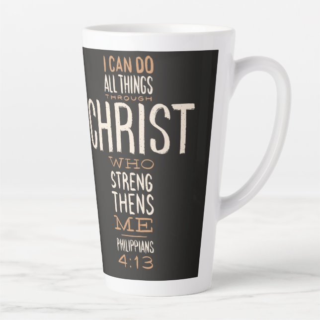 Tasse Latte Je Peux Faire Toutes Les Choses À Travers Le Chris (Droite)