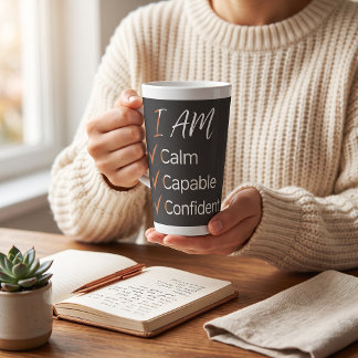 Tasse Latte Je suis calme capable confiant Affirmation positiv