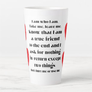 Tasse Latte Je suis qui je suis collection.