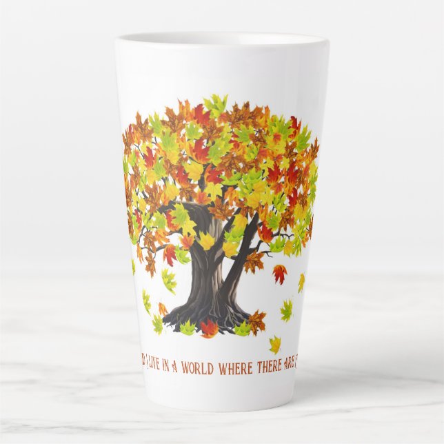 Tasse Latte Je suis si contente de vivre dans un monde. (Devant)