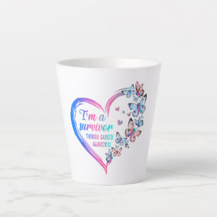 Tasse Latte Je suis un survivant de sensibilisation au cancer 