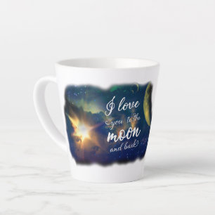 Tasse Latte Je t'aime sur la Lune et de retour