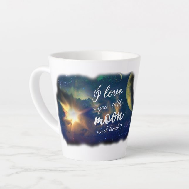 Tasse Latte Je t'aime sur la Lune et de retour (Angle gauche)