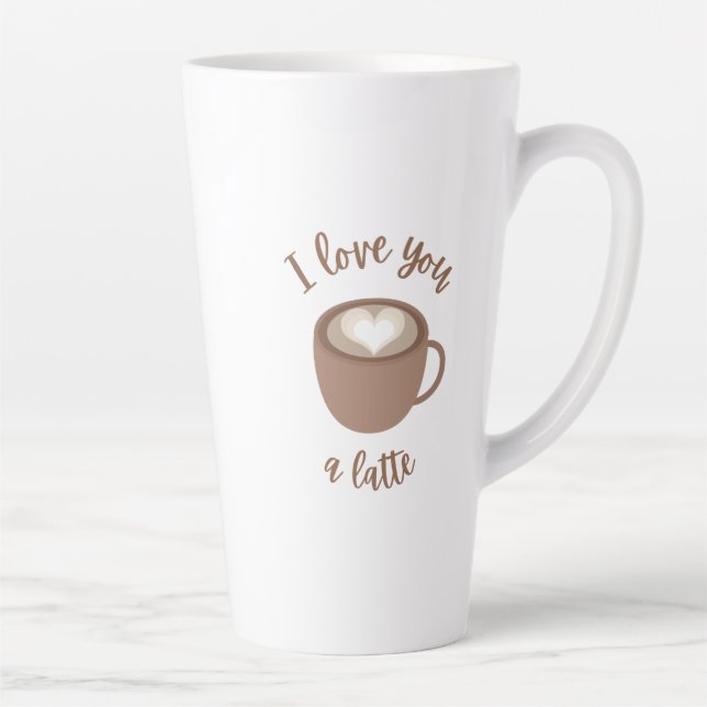 Tasse Latte Je t'aime une petite bouge (Droite)