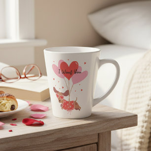 Tasse Latte Je Vous Emmerde Mignonne Chien Dachshund Coeur Rou