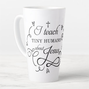 Tasse Latte J'enseigne aux petits humains Jésus École du diman
