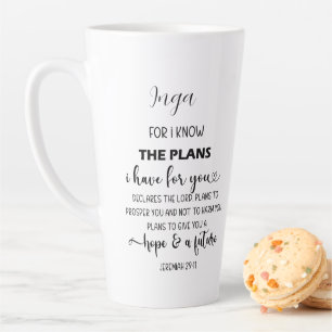 Tasse Latte Jeremiah 29:11 Script Style Bible Verse Avec Nom