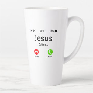 Tasse Latte Jésus Appelle - Chrétien