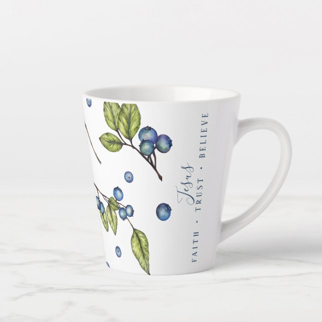 Tasse Latte Jésus et bleuets (Droite)