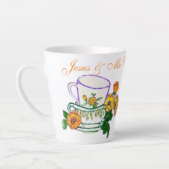 Tasse Latte Jesus & Me avec café ou thé (Gauche)
