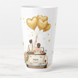 Tasse Latte Jeunes mariés couple de mariés 