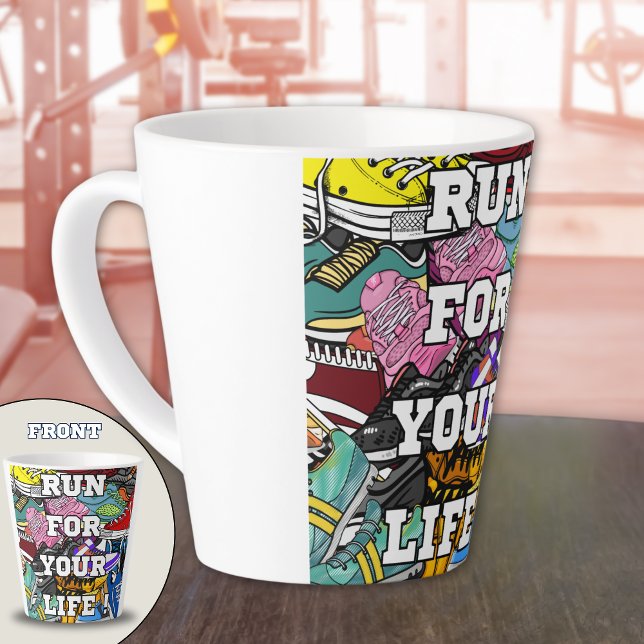 Tasse Latte Jogger du coureur d'art pop gras (Créateur téléchargé)