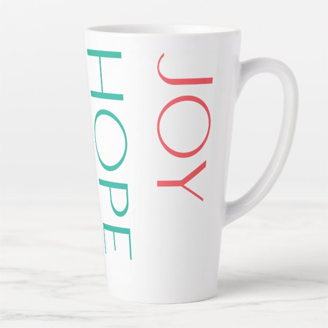 Tasse Latte Joie, Espoir, Amour, Paix (Droite)
