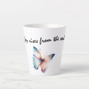 Tasse Latte Joie se lève de l'âme papillon