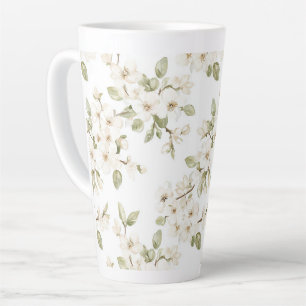 Tasse Latte Joli arbre à fleurs crème