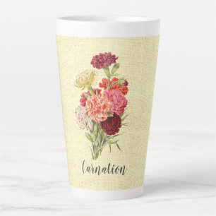 Tasse Latte Joli Bouquet Carnation Vintage
