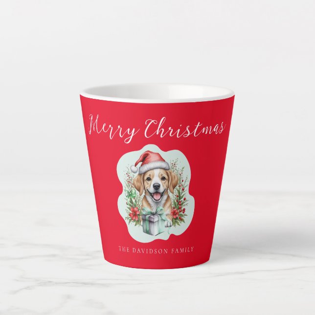 Tasse Latte Joli chiot de Noël (Devant)